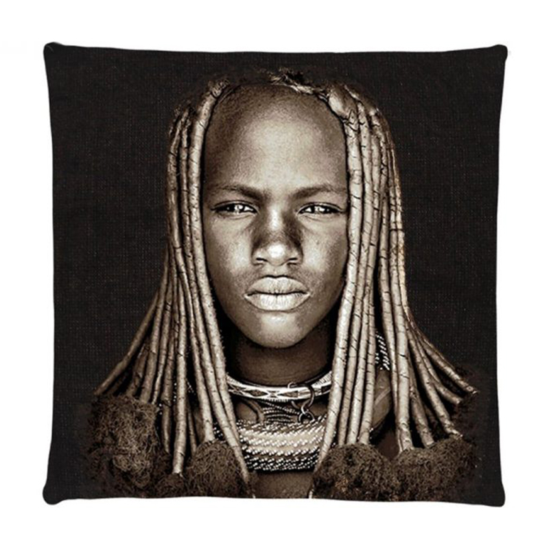 Декоративная Подушка Himba Girl Namibia Черный Серый Декоративная Подушка Himba Girl Namibia Черный Серый в Липецке | Loft Concept