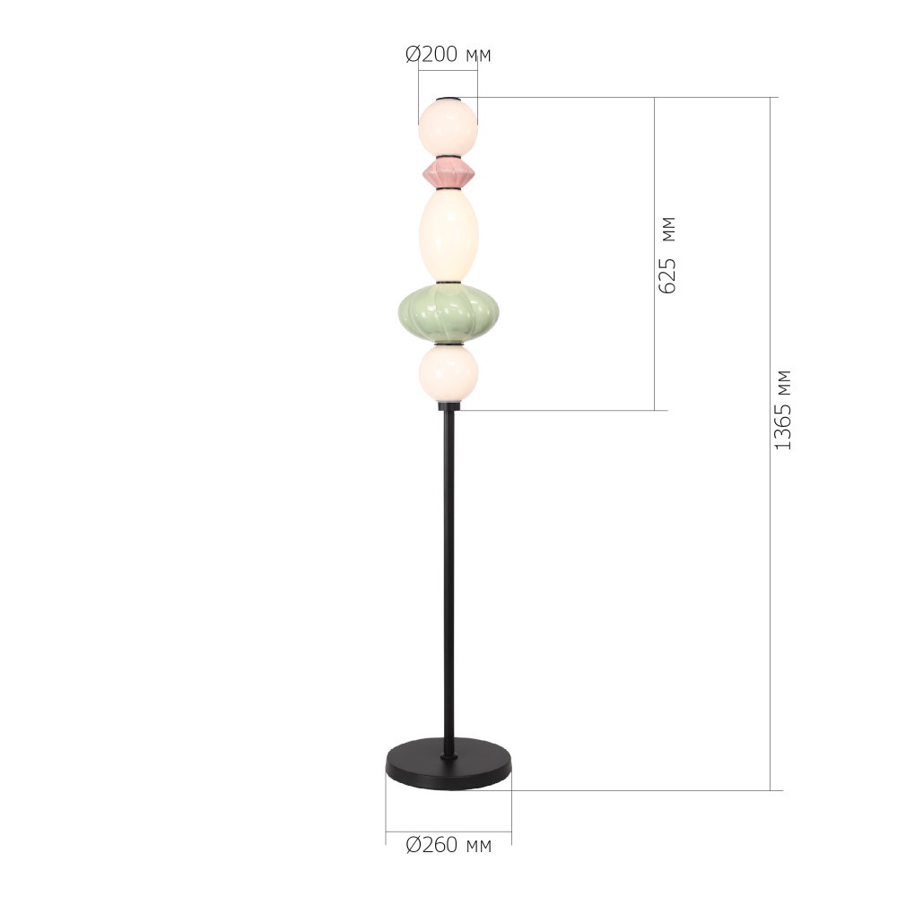 Торшер с фигурными керамическими элементами Fragrant Light в Липецке