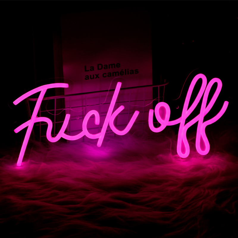 Неоновая настенная лампа Fuck Off Neon Wall Lamp Розовый Розовый Прозрачный Неоновая настенная лампа Fuck Off Neon Wall Lamp Розовый Розовый Прозрачный в Липецке | Loft Concept