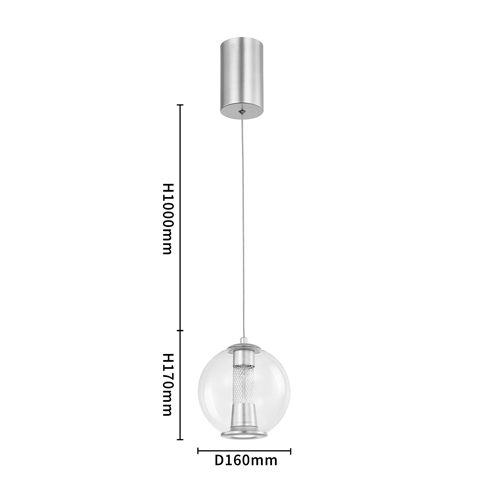 Подвесной светильник с плафоном в форме шара Inner Gleam Orb silver Подвесной светильник с плафоном в форме шара Inner Gleam Orb silver в Липецке