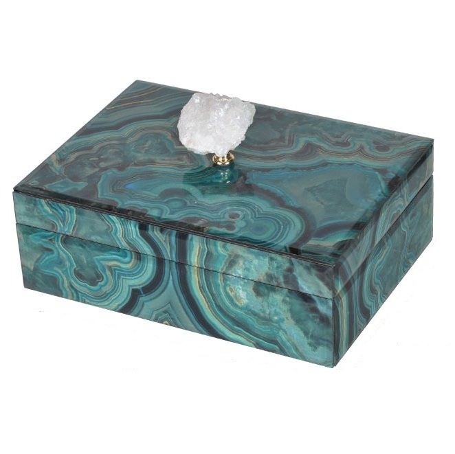 Шкатулка Malachite Pattern горный хрусталь L Малахит (зеленый) Шкатулка Malachite Pattern горный хрусталь L Малахит (зеленый) в Липецке | Loft Concept