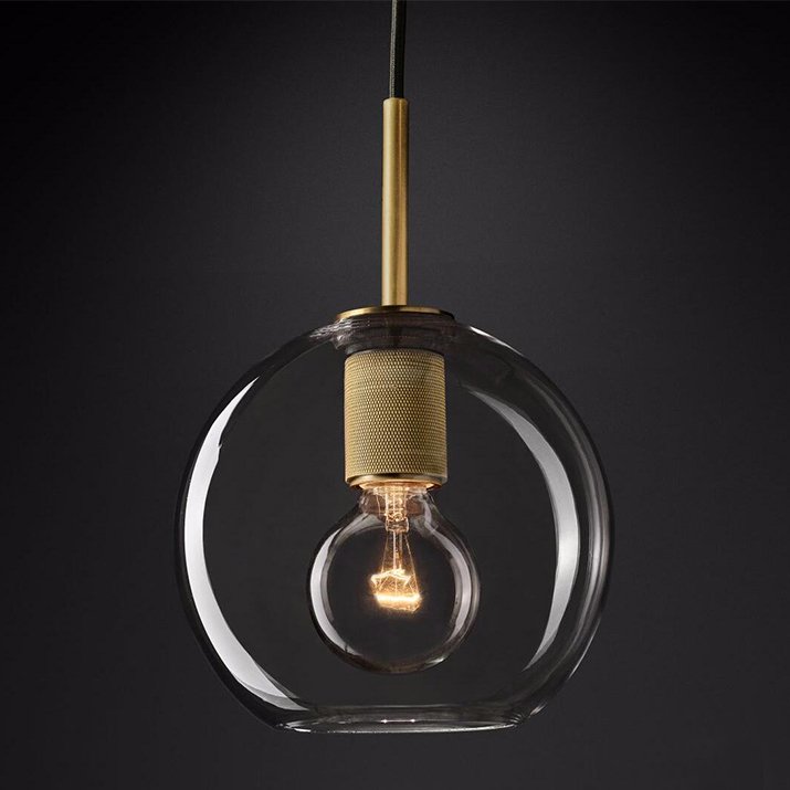 Подвесной светильник RH Utilitaire Globe Pendant Brass Латунь Прозрачное Стекло Подвесной светильник RH Utilitaire Globe Pendant Brass Латунь Прозрачное Стекло в Липецке | Loft Concept