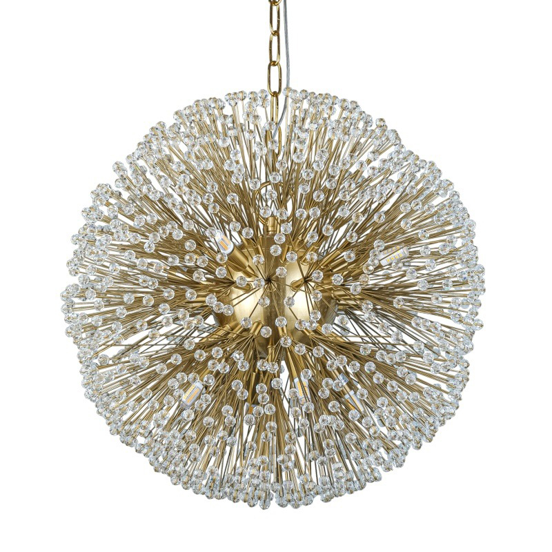 Люстра Dickinson Gold Chandelier Прозрачное Стекло Золотой Люстра Dickinson Gold Chandelier Прозрачное Стекло Золотой в Липецке | Loft Concept