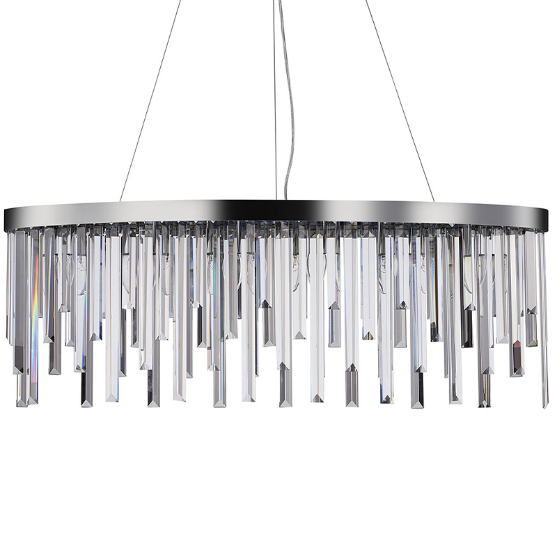 Люстра Bennett Oval Chandelier chrome 90 Хром Прозрачный Люстра Bennett Oval Chandelier chrome 90 Хром Прозрачный в Липецке | Loft Concept