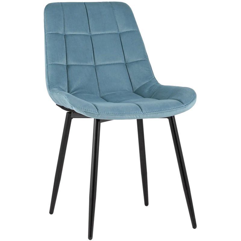 Стул NANCY Chair Голубой Велюр Голубой пастельный Черный Стул NANCY Chair Голубой Велюр Голубой пастельный Черный в Липецке | Loft Concept