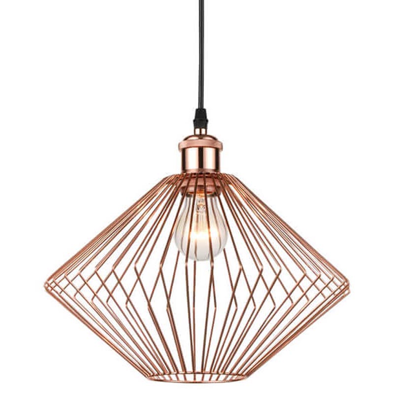 Подвесной светильник Loft Wire Cage pink gold Розовое золото Черный Подвесной светильник Loft Wire Cage pink gold Розовое золото Черный в Липецке | Loft Concept
