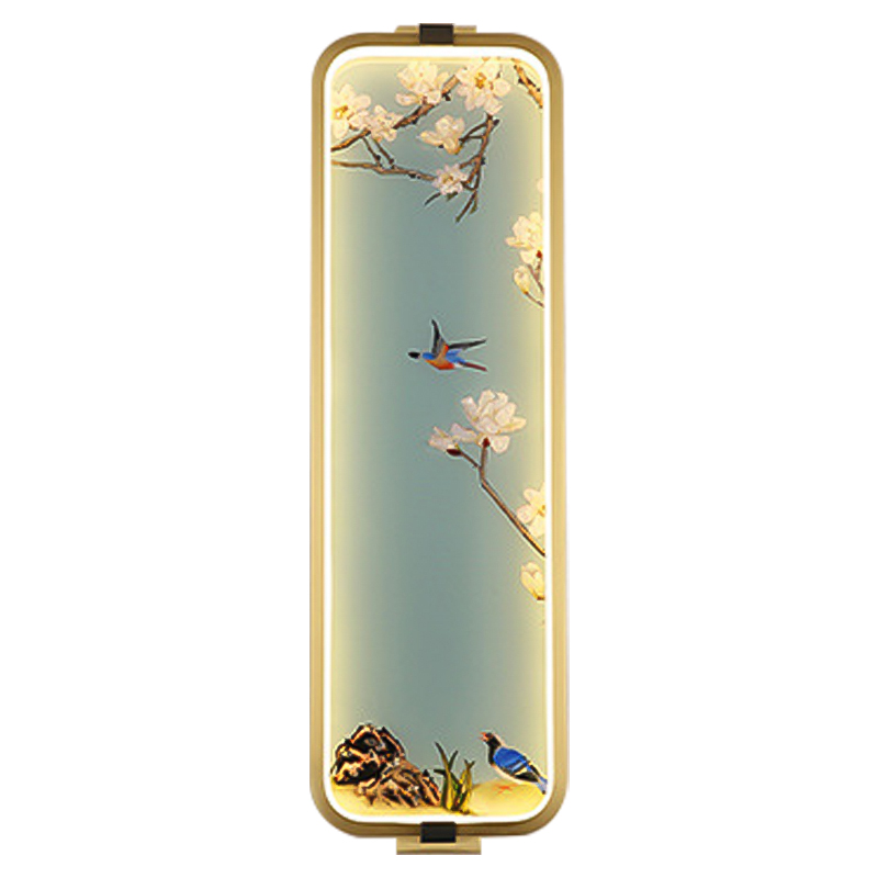 Бра Birds Oriental Scenes Wall Lamp Золотой Голубой Мульти Бра Birds Oriental Scenes Wall Lamp Золотой Голубой Мульти в Липецке | Loft Concept