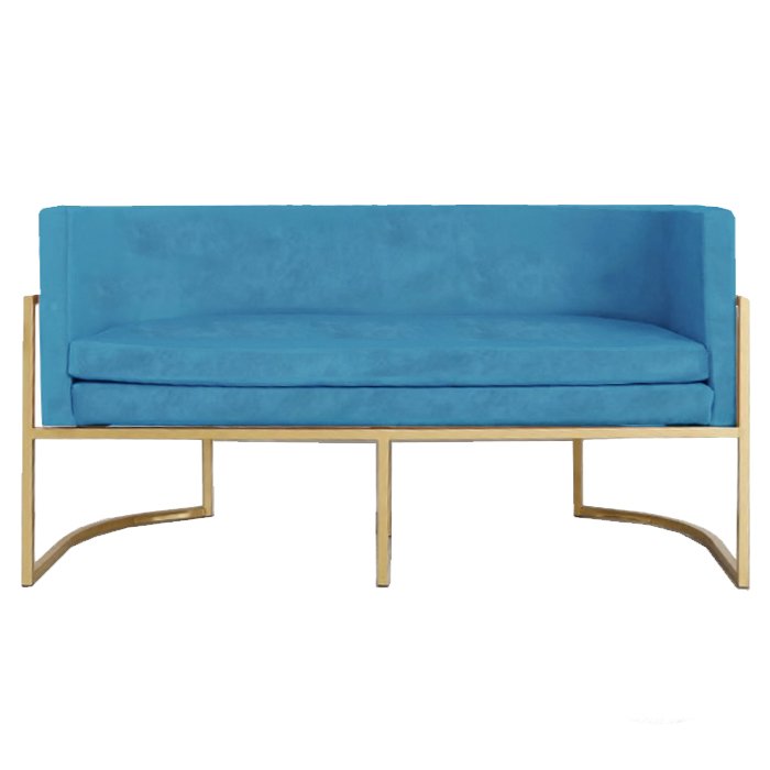 Диван Sofa Wexler Barrelback Голубой Золотой Диван Sofa Wexler Barrelback Голубой Золотой в Липецке | Loft Concept