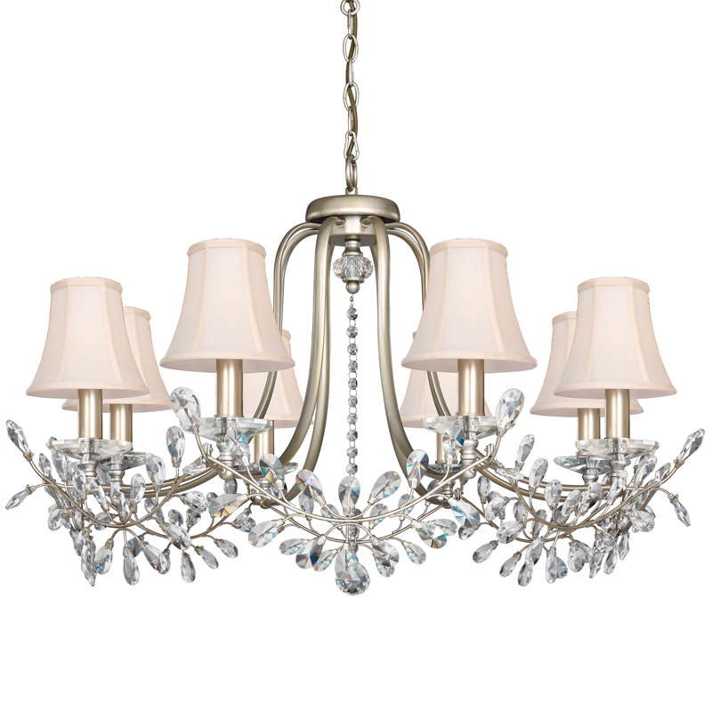 Люстра Loretta Chandelier Серебряный Прозрачный Кремовый Люстра Loretta Chandelier Серебряный Прозрачный Кремовый в Липецке | Loft Concept