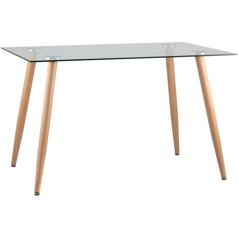 Стол обеденный Wood and Glass Стеклянная столешница Прозрачное Стекло Древесина Стол обеденный Wood and Glass Стеклянная столешница Прозрачное Стекло Древесина в Липецке | Loft Concept