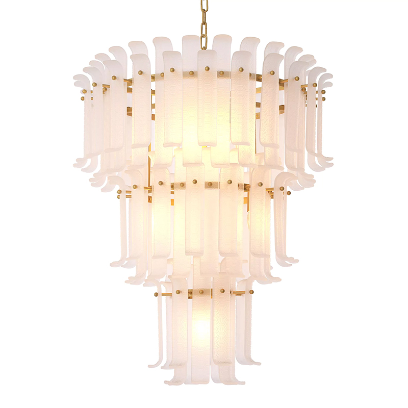 Люстра Philipp Plein Chandelier Rodeo Drive L Белая Белое матовое стекло Латунь Люстра Philipp Plein Chandelier Rodeo Drive L Белая Белое матовое стекло Латунь в Липецке | Loft Concept