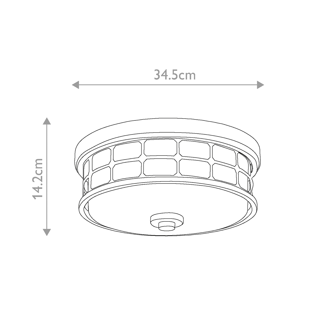 Потолочный светильник для ванных комнат цвета латунь в виде металлической клетки с геометрическими узорами Quoizel в Липецке