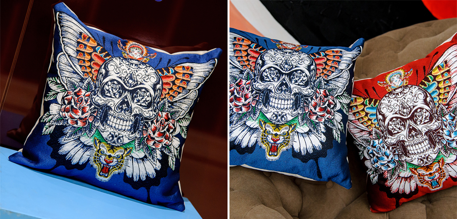 Декоративная подушка Ghost Rider Blue Декоративная подушка Ghost Rider Blue - Loft-Concept в Липецке