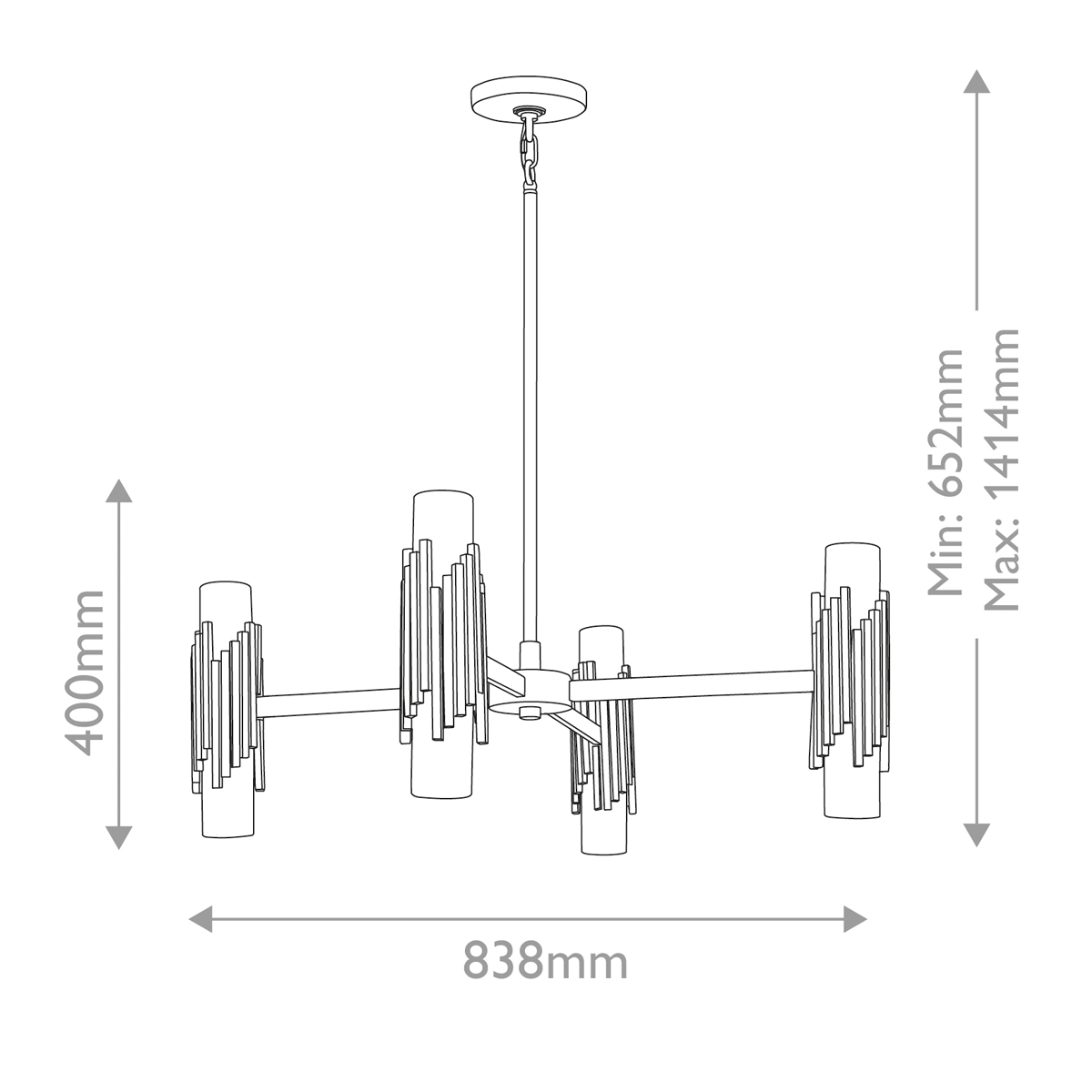 Люстра цвета латунь с 4-мя матовыми цилиндрическими плафонами Elstead Lighting в Липецке