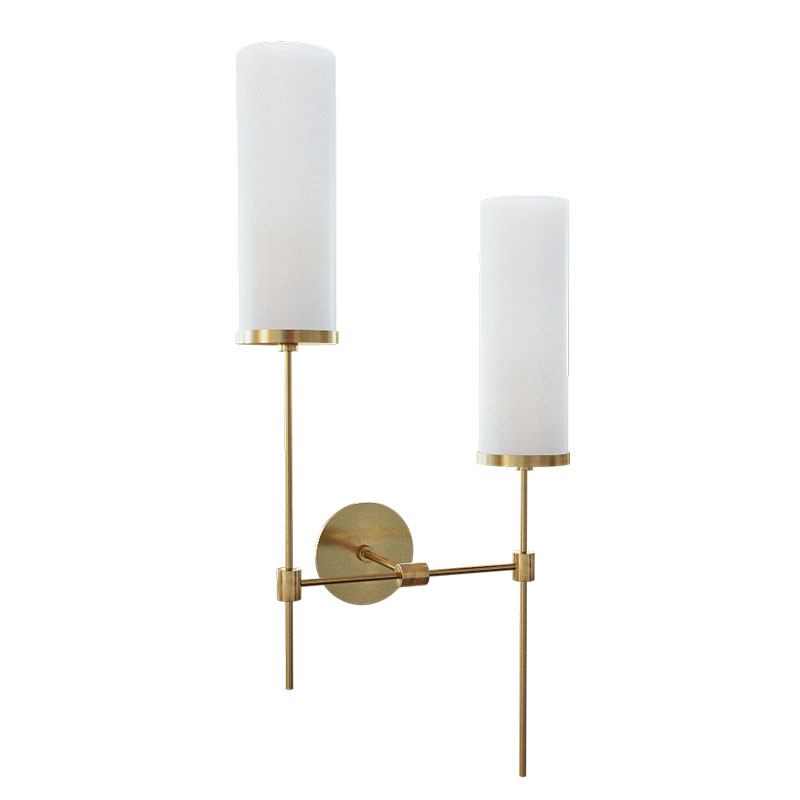 Бра Дизайнерское Candle Holder 2 лампы Латунь Белый Бра Дизайнерское Candle Holder 2 лампы Латунь Белый в Липецке | Loft Concept