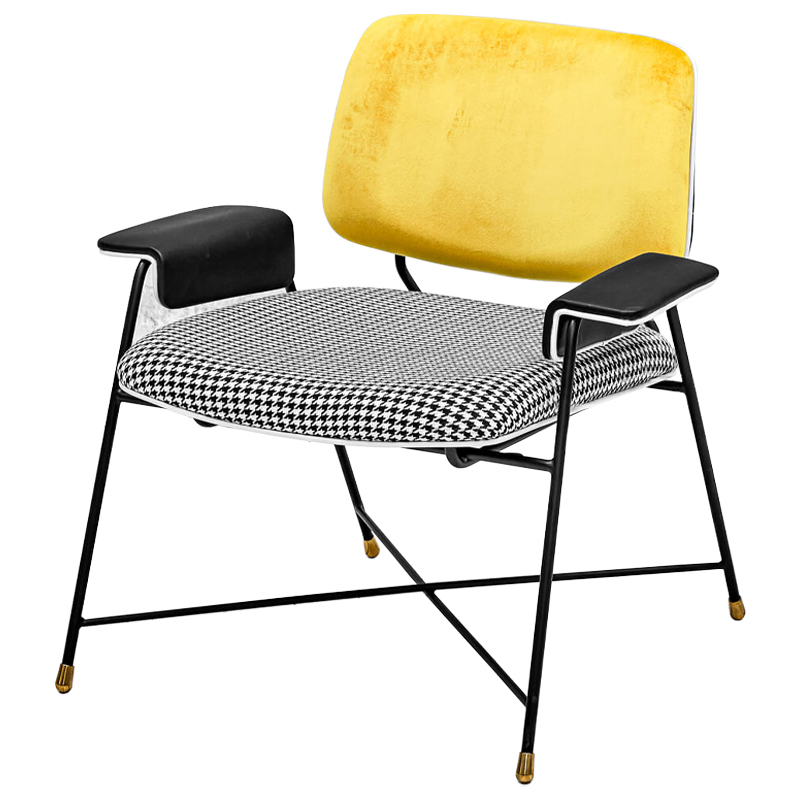 Кресло Bagot Chair Yellow Черно-белый Желтый Кресло Bagot Chair Yellow Черно-белый Желтый в Липецке | Loft Concept