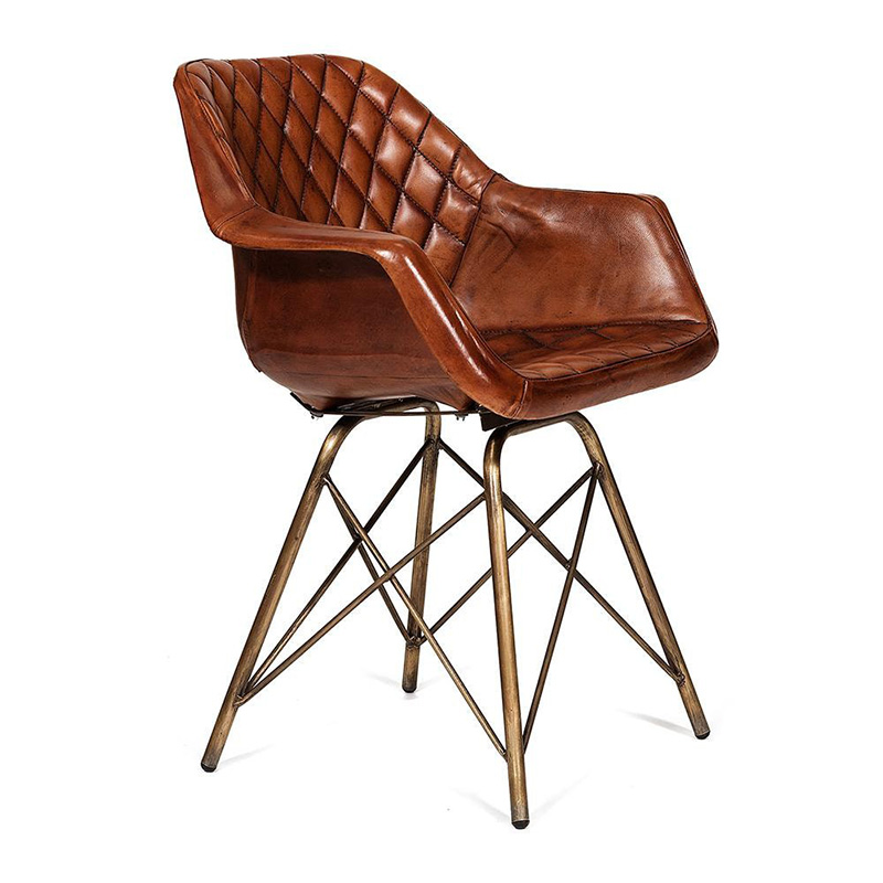 Кресло Leather Industrial armchair Винтажная Медь Коньяк Кресло Leather Industrial armchair Винтажная Медь Коньяк в Липецке | Loft Concept