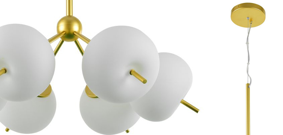 Люстра White ball brass Louise 6 Люстра White ball brass Louise 6 - Loft-Concept в Липецке