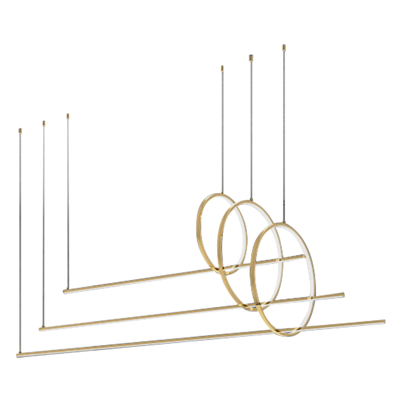 Дизайнерский Подвесной Светильник Ursa Geometric Ring Lamp 3 кольца Золотой Дизайнерский Подвесной Светильник Ursa Geometric Ring Lamp 3 кольца Золотой в Липецке | Loft Concept