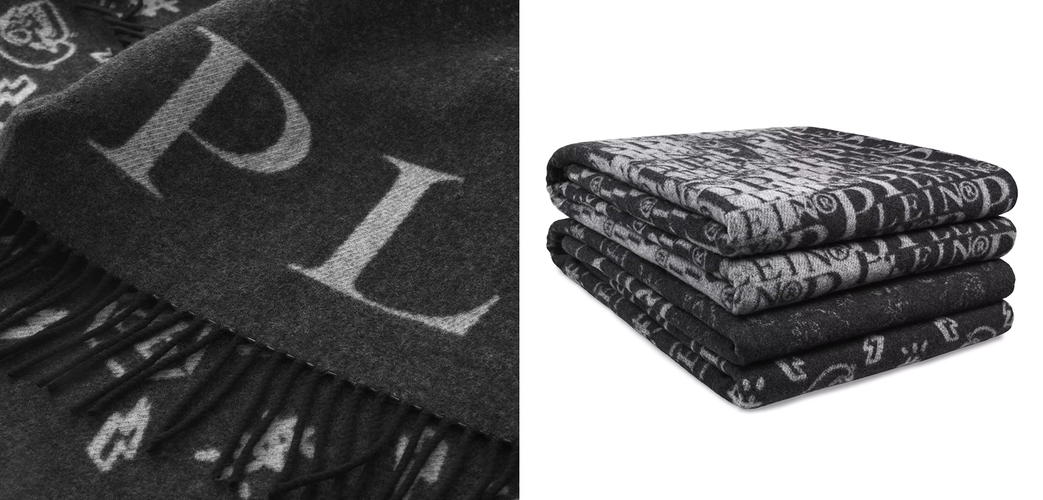 Плед Philipp Plein Plaid Cashmere Monogram - фото