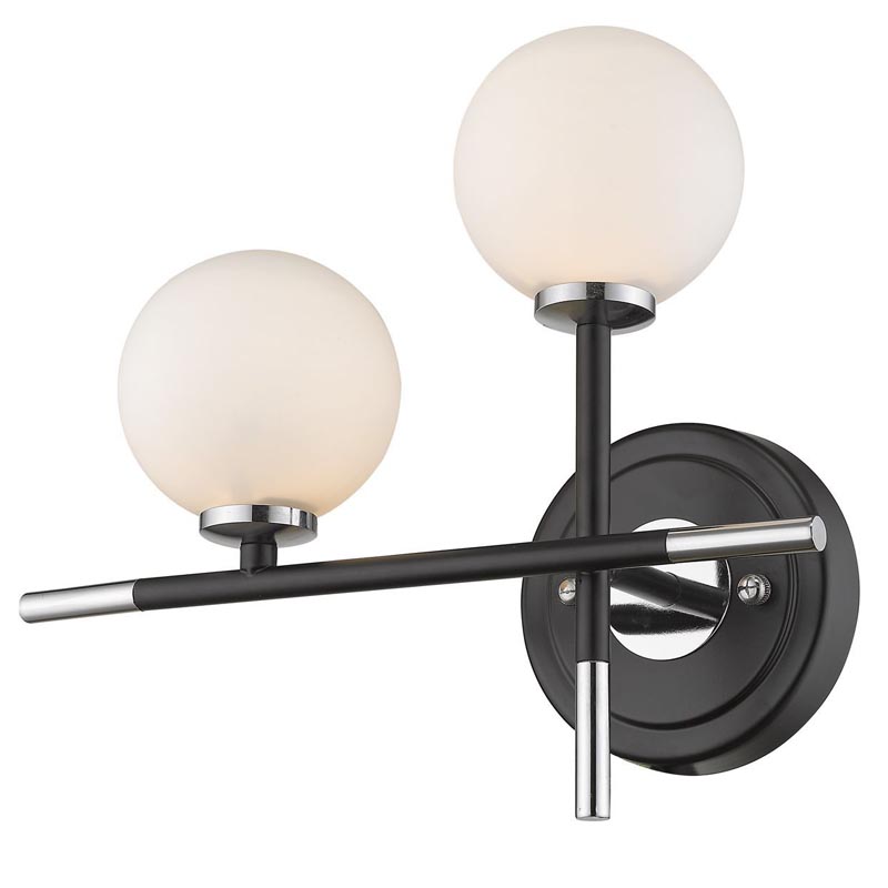 Бра Galant Sconce silver left Серебряный Черный Белое матовое стекло Бра Galant Sconce silver left Серебряный Черный Белое матовое стекло в Липецке | Loft Concept