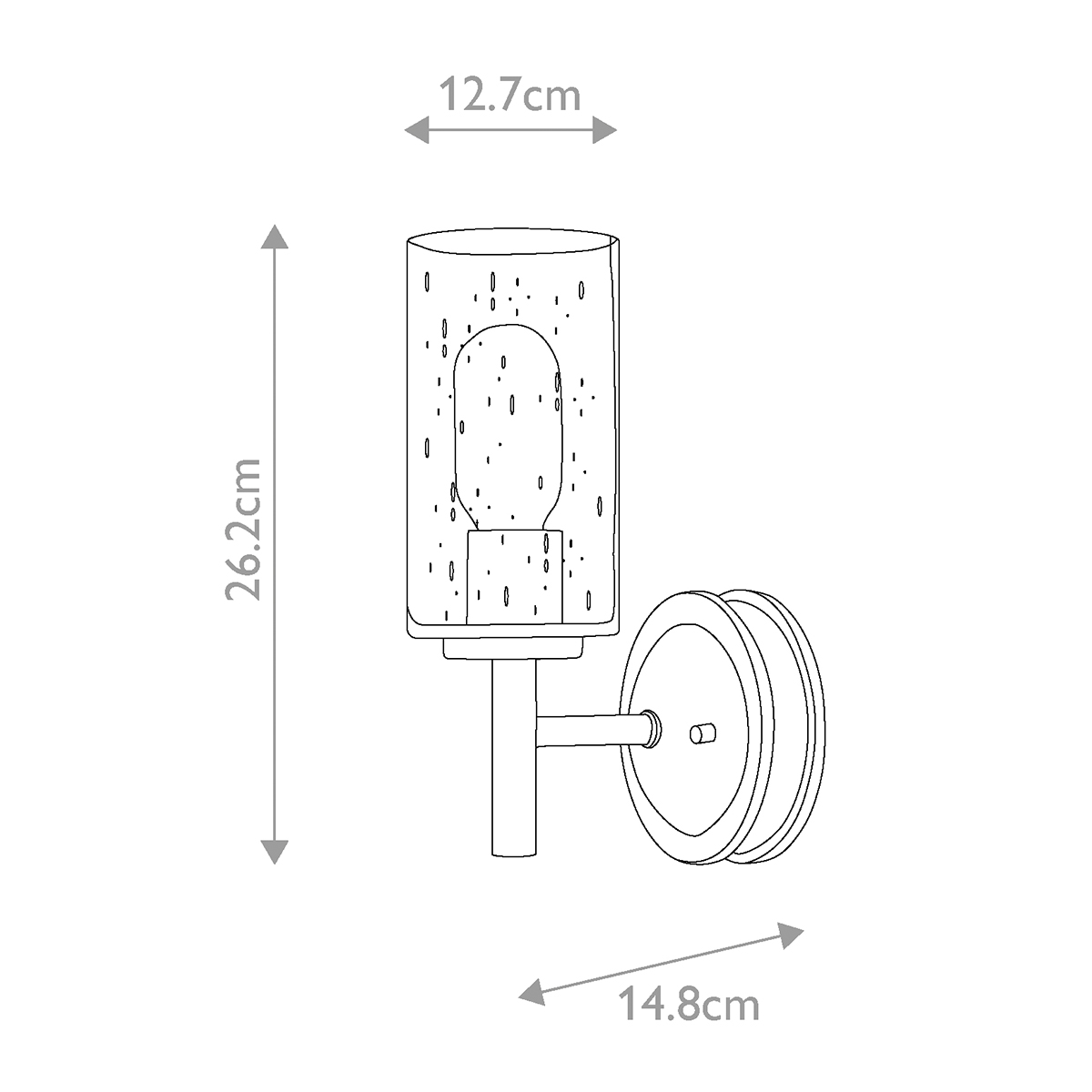 Бра с плафоном в форме цилиндра из прозрачного стекла с пузырьками Hinkley в Липецке
