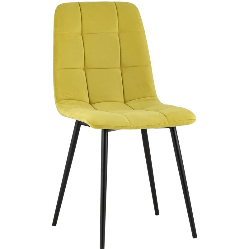 Стул NANCY S-2 Chair Желтый Велюр Желтый Черный Стул NANCY S-2 Chair Желтый Велюр Желтый Черный в Липецке | Loft Concept
