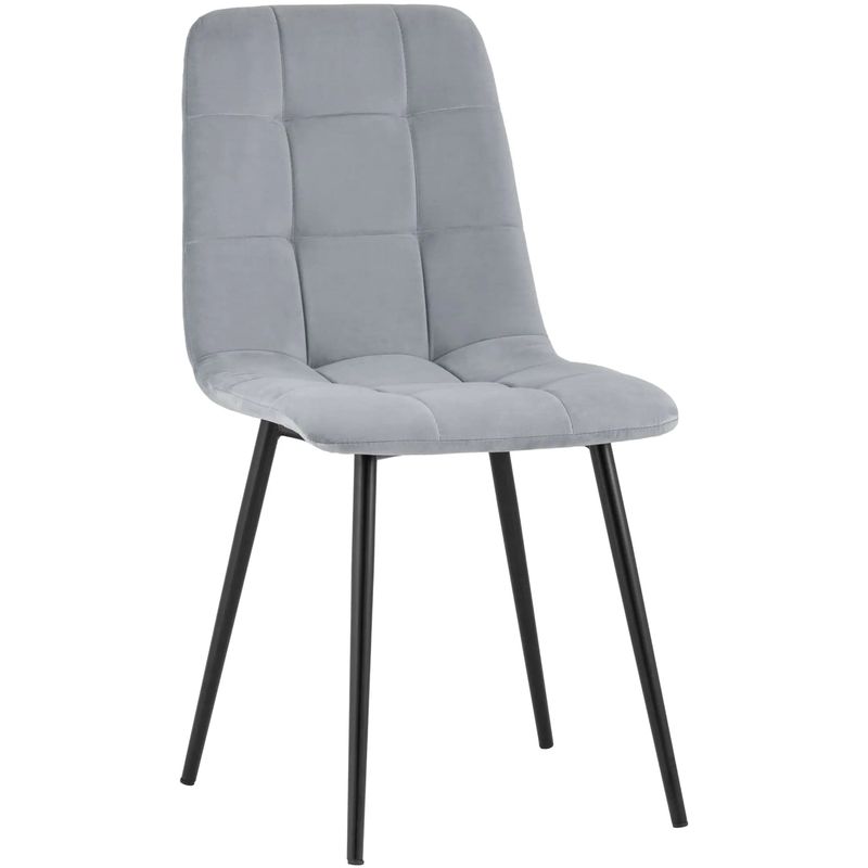 Стул NANCY S-2 Chair Серый Велюр Серый Черный Стул NANCY S-2 Chair Серый Велюр Серый Черный в Липецке | Loft Concept