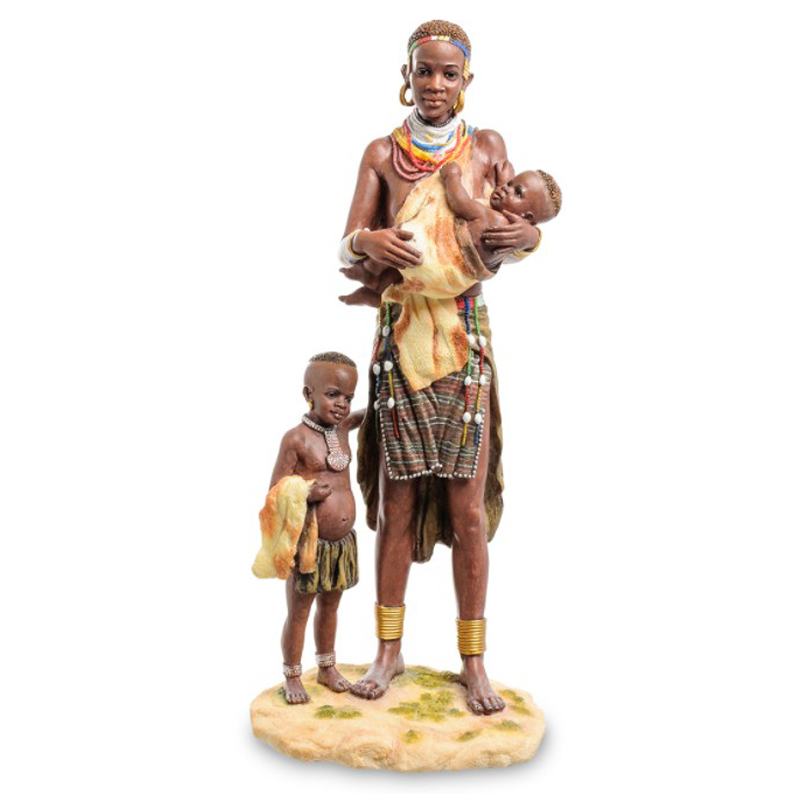 Статуэтка African woman with children Коричневый Мульти в Липецке | Loft Concept 