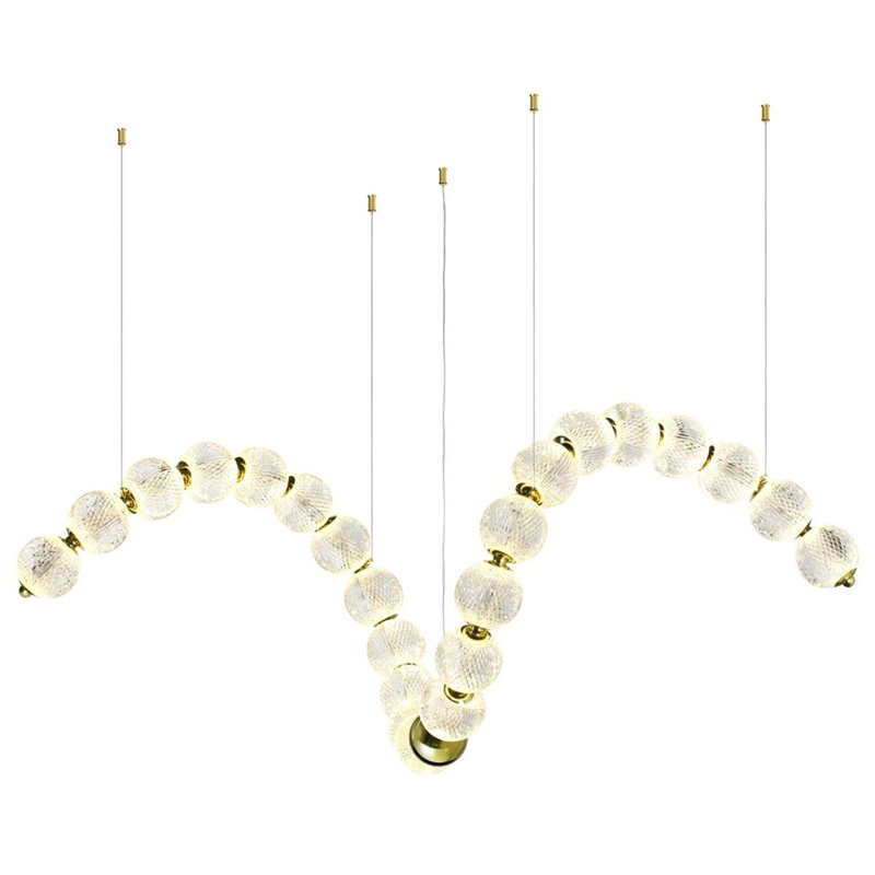 Светодиодная люстра Crystal Globule Spiral Золото Золотой Прозрачный Светодиодная люстра Crystal Globule Spiral Золото Золотой Прозрачный в Липецке | Loft Concept