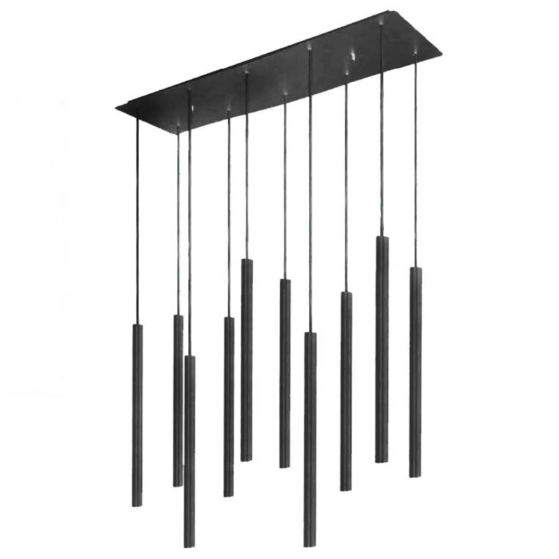 Светильник Trumpet Rectangle Black 10 плафонов Черный Светильник Trumpet Rectangle Black 10 плафонов Черный в Липецке | Loft Concept