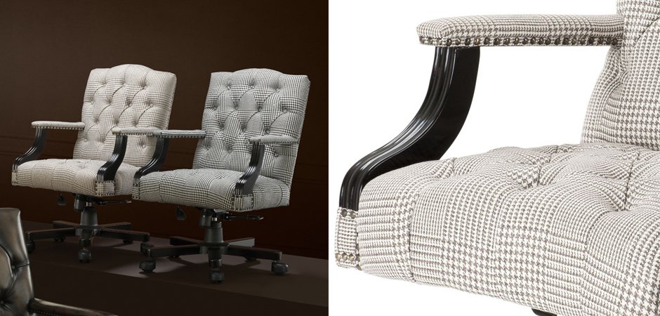 Офисное кресло Eichholtz Desk Chair Burchell brown & white Офисное кресло Eichholtz Desk Chair Burchell brown & white - Loft-Concept в Липецке