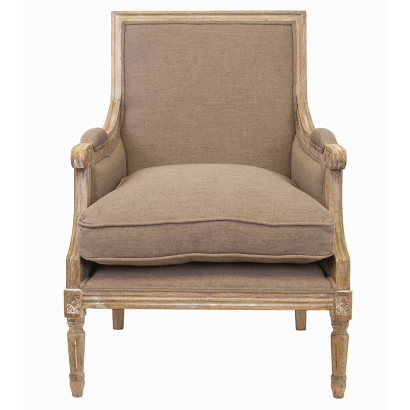 Кресло William Classical Armchair brown flax Бежевый Светло-коричневый Кресло William Classical Armchair brown flax Бежевый Светло-коричневый в Липецке | Loft Concept