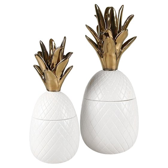 Ваза настольная Pineapple White Белый Золотой Ваза настольная Pineapple White Белый Золотой в Липецке | Loft Concept