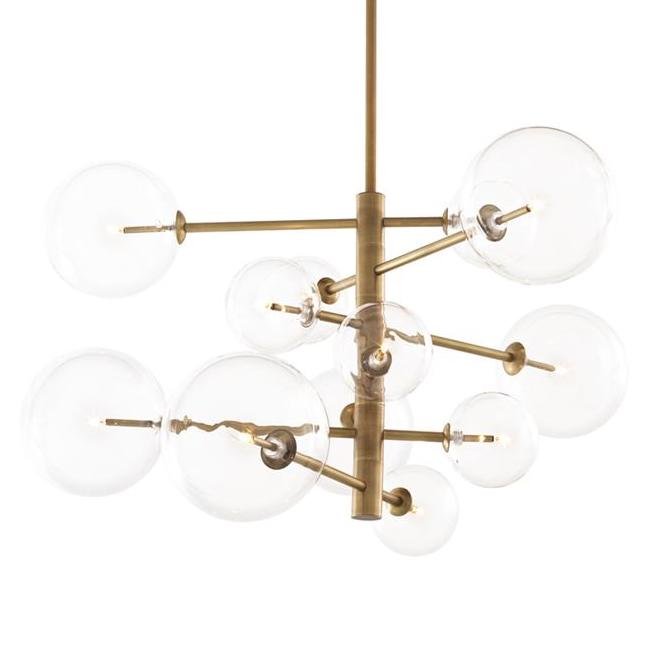 Люстра Chandelier Argento S Латунь Античная полированная Прозрачное Стекло Люстра Chandelier Argento S Латунь Античная полированная Прозрачное Стекло в Липецке | Loft Concept