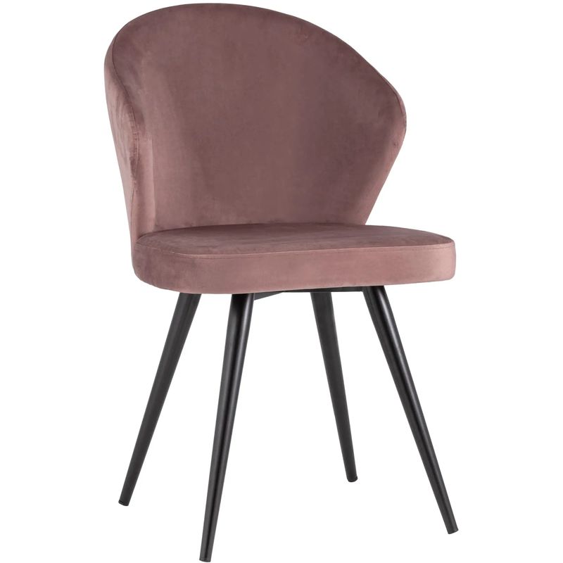 Стул Розовый Бархат Volante Chair Розовый пастельный Черный Стул Розовый Бархат Volante Chair Розовый пастельный Черный в Липецке | Loft Concept
