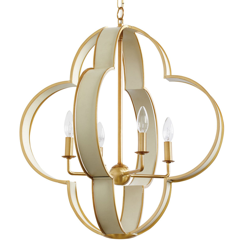 Люстра Odilger Quatrefoil Chandelier Золотой Кремовый Люстра Odilger Quatrefoil Chandelier Золотой Кремовый в Липецке | Loft Concept