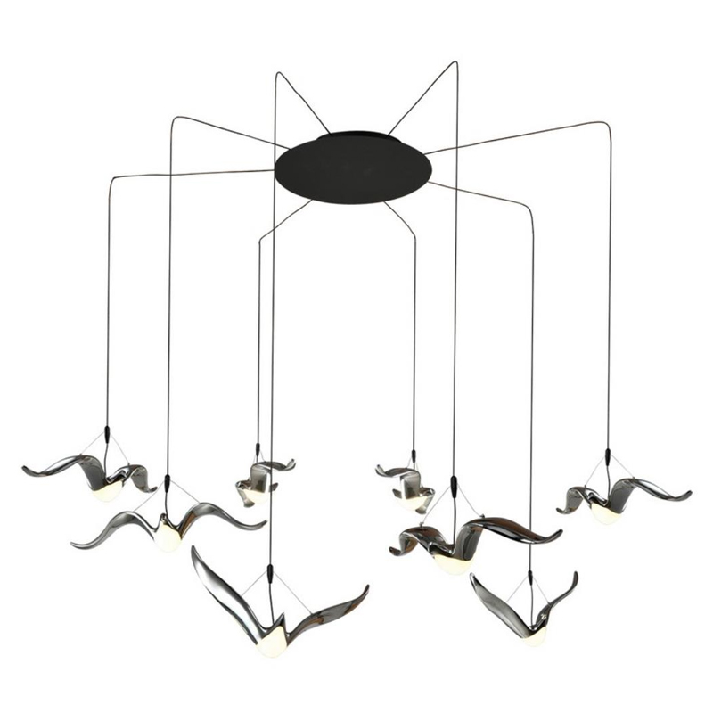 Каскадная люстра Silver birds Хром Каскадная люстра Silver birds Хром в Липецке | Loft Concept
