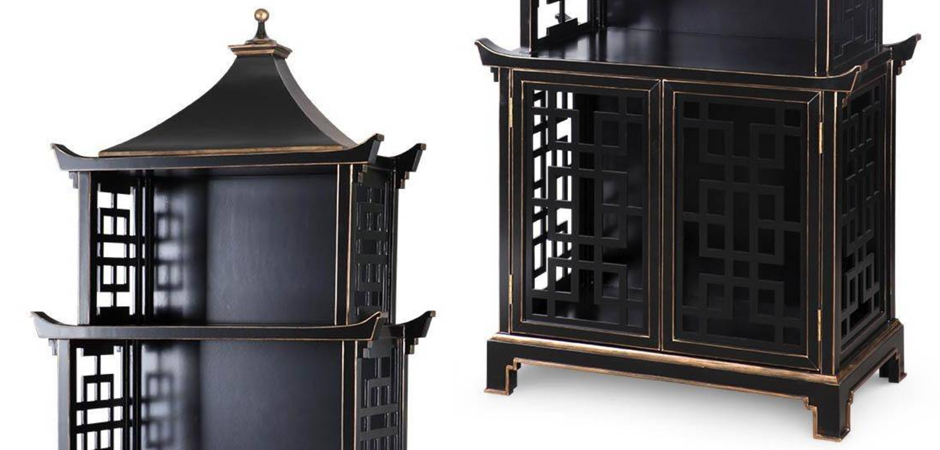 Стеллаж Черная Пагода Bungalow 5 Pagoda Black Wood Стеллаж Черная Пагода Bungalow 5 Pagoda Black Wood - Loft-Concept в Липецке