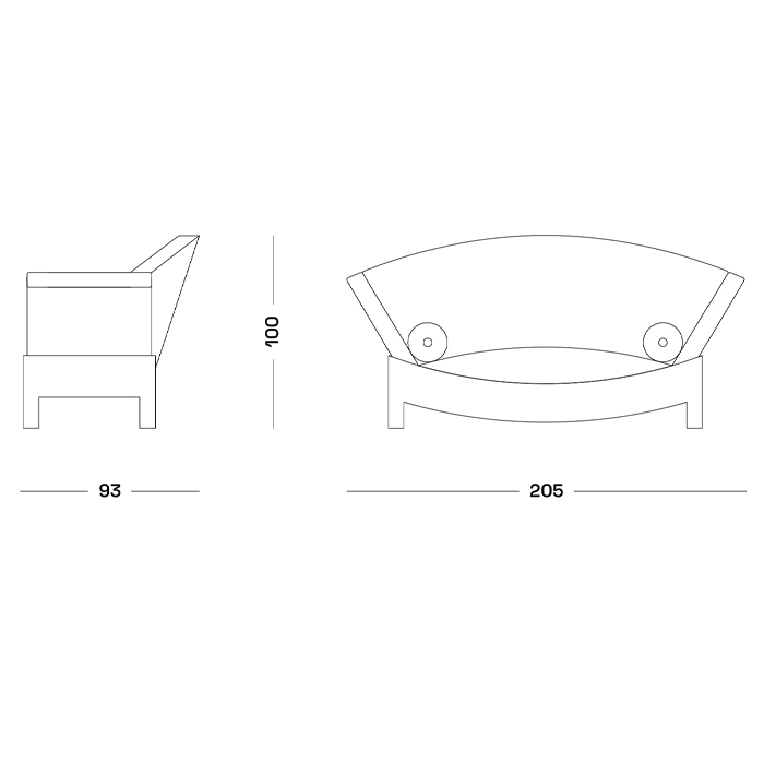 Дизайнерский диван с двумя подушками-валиками Poltronova Mitzi Sofa Дизайнерский диван с двумя подушками-валиками Poltronova Mitzi Sofa в Липецке