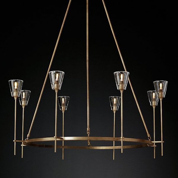 Люстра TORCHE DE VERRE Round Chandelier 8 Латунь Люстра TORCHE DE VERRE Round Chandelier 8 Латунь в Липецке | Loft Concept
