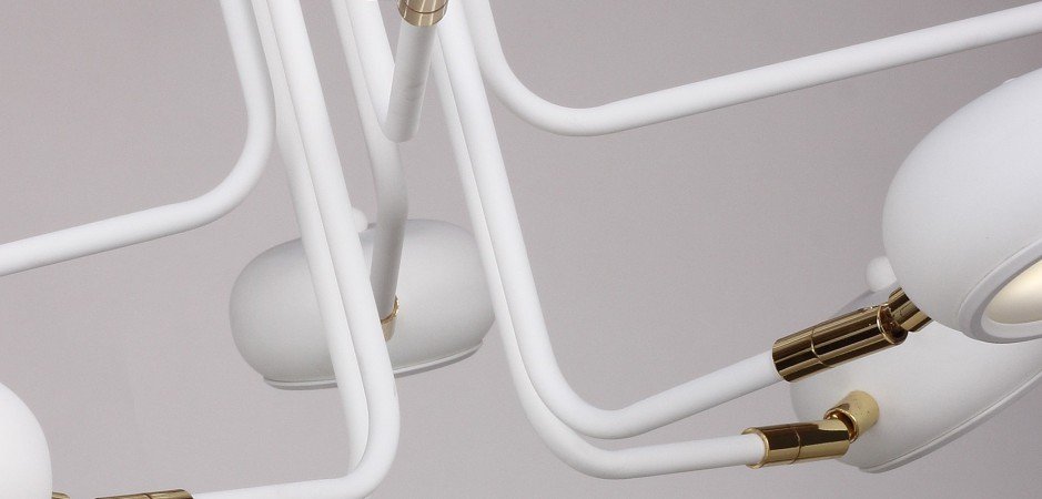 Люстра Curved Stix Chandelier 6 White - Loft-Concept в Липецке