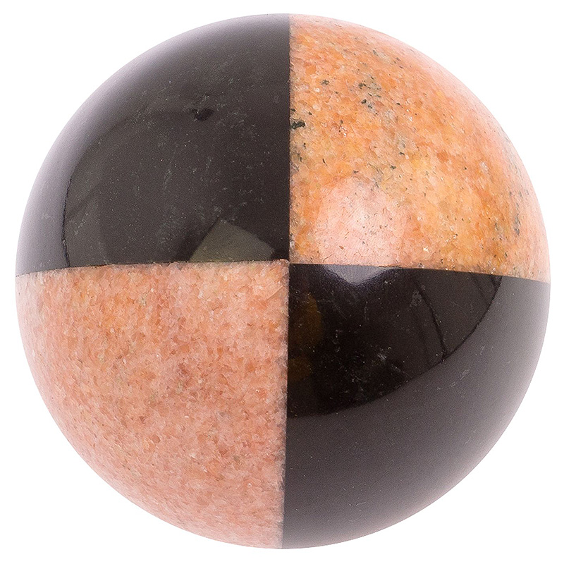 Шар декоративный из натуральных камней Розовый и Черный Мрамор Natural Stone Spheres Розовый Черный Мрамор Nero в Липецке | Loft Concept 