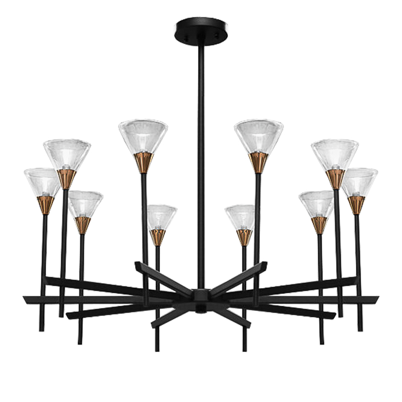 Люстра Beatrice Chandeliers Черный Латунь Прозрачный Люстра Beatrice Chandeliers Черный Латунь Прозрачный в Липецке | Loft Concept