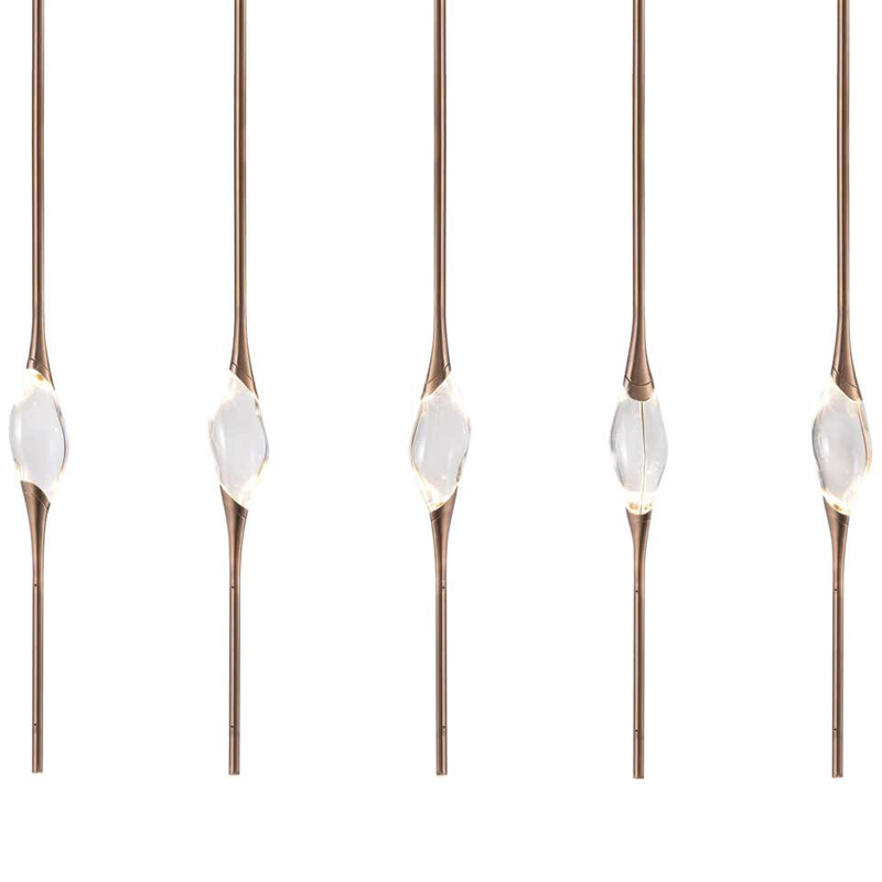 Подвесной светильник 12 Rectangle Chandelier Gold Глянцевое золото Прозрачный Подвесной светильник 12 Rectangle Chandelier Gold Глянцевое золото Прозрачный в Липецке | Loft Concept