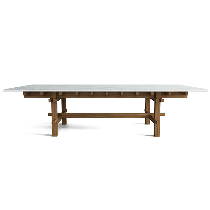 Журнальный стол из дерева с каменной столешницей Minka Table Древесина Белый Журнальный стол из дерева с каменной столешницей Minka Table Древесина Белый в Липецке | Loft Concept