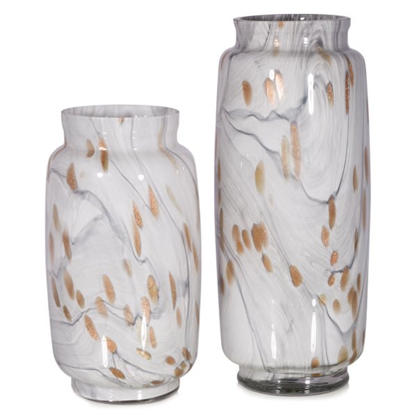 Ваза Song Thrush Glass Белый Золотой Ваза Song Thrush Glass Белый Золотой в Липецке | Loft Concept