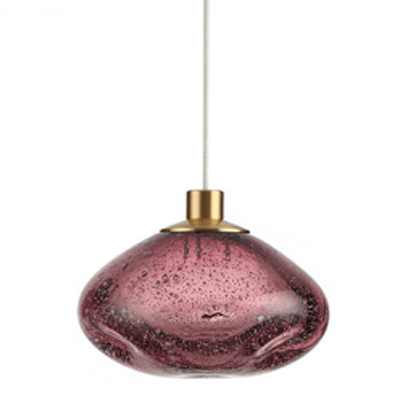 Подвесной светильник с прозрачным стеклянным плафоном округлой формы Effervia  Бронзовый Янтарный Красный Зеленый Серый в Липецке | Loft Concept 