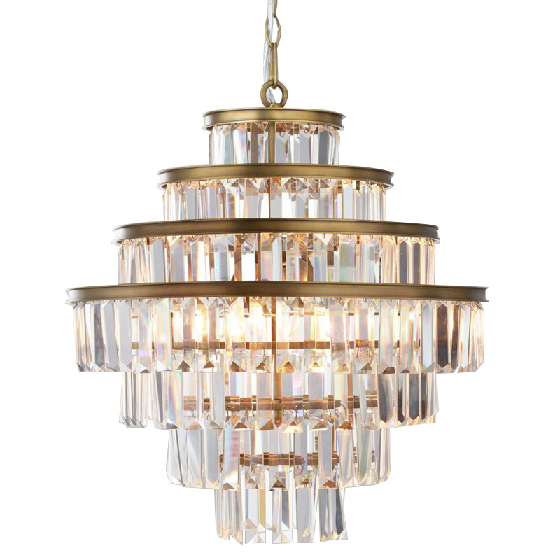 Люстра RH Alaine Crystal Large Pendant Antiqued Brass Золотой Прозрачное Стекло Люстра RH Alaine Crystal Large Pendant Antiqued Brass Золотой Прозрачное Стекло в Липецке | Loft Concept