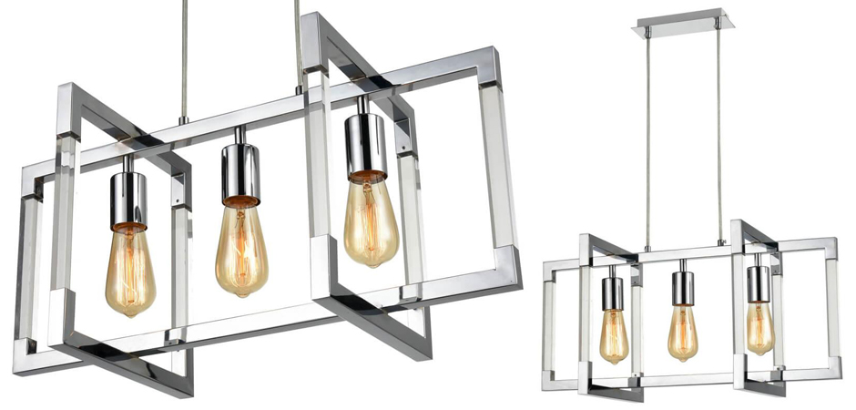 Подвесной светильник Transparent Strips Chromium 3 Подвесной светильник Transparent Strips Chromium 3 - Loft-Concept в Липецке